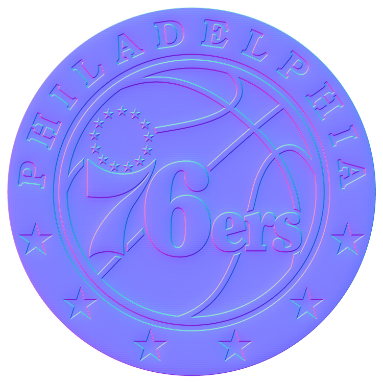 Philadelphia 76ers Colorful Embossed Logo vinyl decal